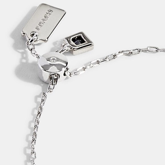 NWT COACH Silver Chubby C Charm Adjustable Slider Bracelet - Picture 5 of 6
